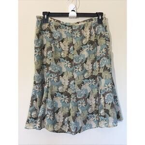 Axcess Liz Claiborne Allover Floral Flower Boho Cottagecore Aline Skirt Women 12